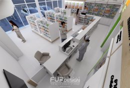 ออกแบบ ผลิต และติดตั้งร้าน : ร้าน เพื่อนยา ซ.วัดลาดปลาดุก บางบัวทอง นนทบุรี